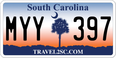 SC license plate MYY397
