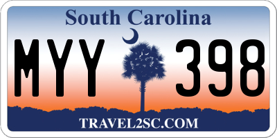 SC license plate MYY398