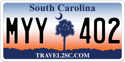 SC license plate MYY402