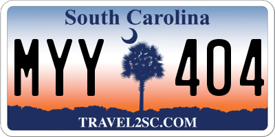 SC license plate MYY404