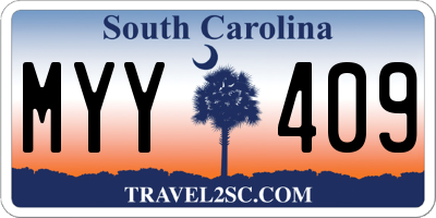 SC license plate MYY409