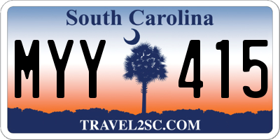 SC license plate MYY415