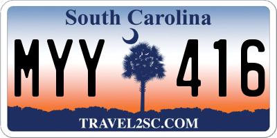 SC license plate MYY416