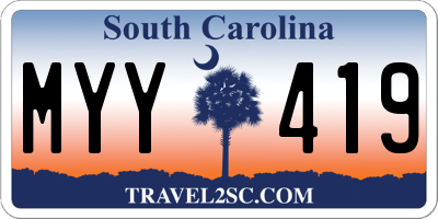 SC license plate MYY419