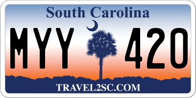 SC license plate MYY420
