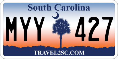 SC license plate MYY427