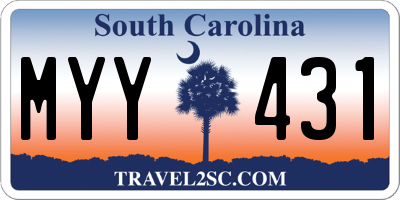 SC license plate MYY431