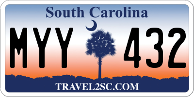 SC license plate MYY432