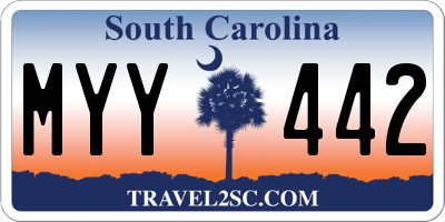 SC license plate MYY442