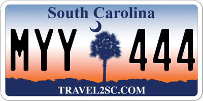 SC license plate MYY444
