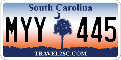 SC license plate MYY445