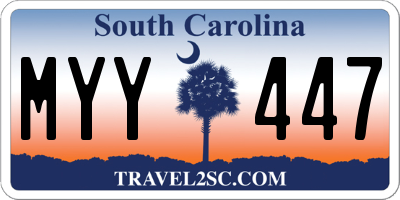 SC license plate MYY447