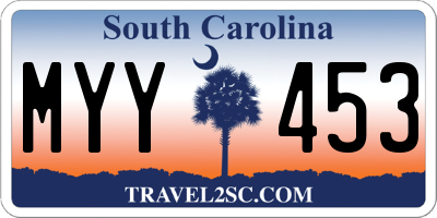 SC license plate MYY453