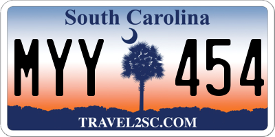 SC license plate MYY454