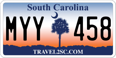 SC license plate MYY458