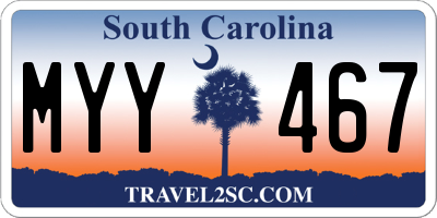 SC license plate MYY467