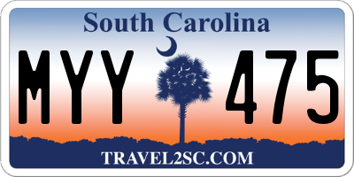 SC license plate MYY475