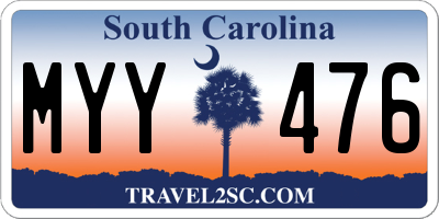 SC license plate MYY476