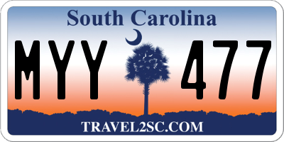 SC license plate MYY477