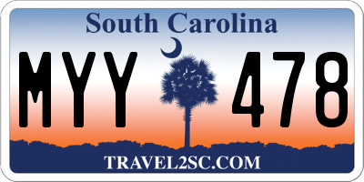 SC license plate MYY478