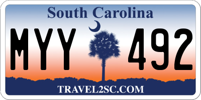 SC license plate MYY492