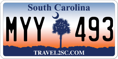 SC license plate MYY493
