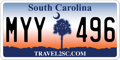 SC license plate MYY496