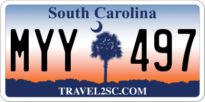 SC license plate MYY497