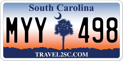 SC license plate MYY498