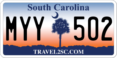 SC license plate MYY502