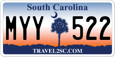 SC license plate MYY522