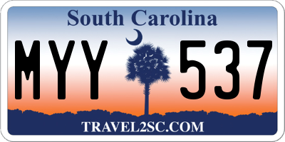 SC license plate MYY537
