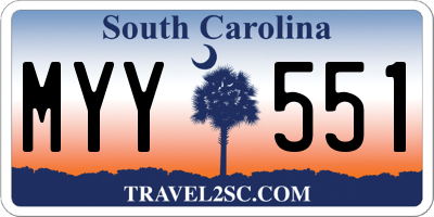 SC license plate MYY551