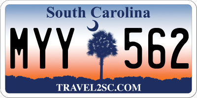 SC license plate MYY562