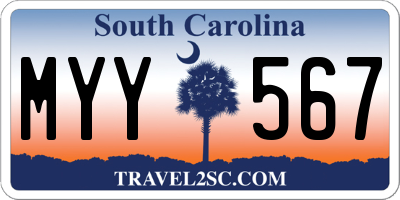 SC license plate MYY567