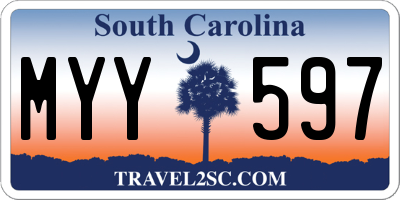 SC license plate MYY597