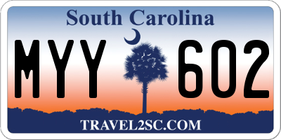SC license plate MYY602