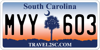 SC license plate MYY603