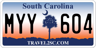 SC license plate MYY604