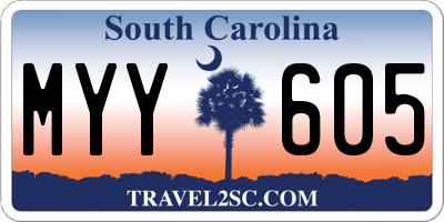 SC license plate MYY605