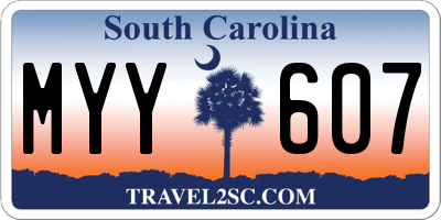 SC license plate MYY607