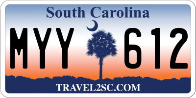 SC license plate MYY612