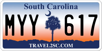 SC license plate MYY617