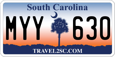 SC license plate MYY630