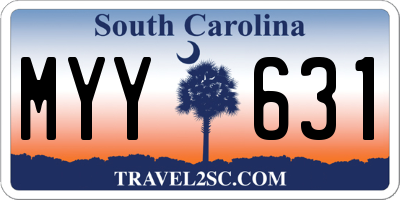 SC license plate MYY631