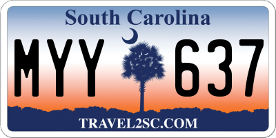 SC license plate MYY637