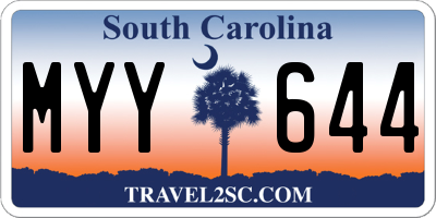 SC license plate MYY644