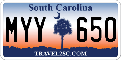 SC license plate MYY650