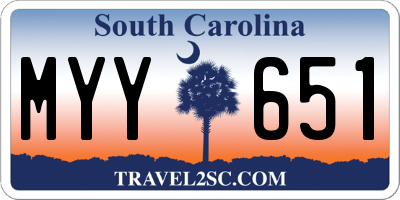 SC license plate MYY651