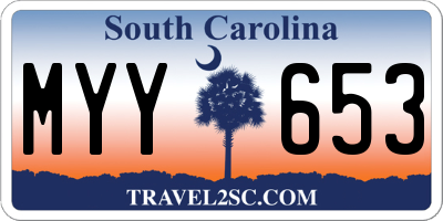 SC license plate MYY653